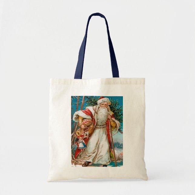 Bolso De Tela Vintage santa (Frente)