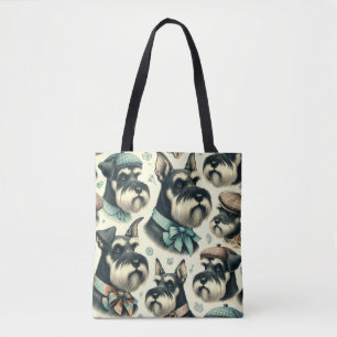 Bolso De Tela Vintage Schnauzer Seamless Ilustracion