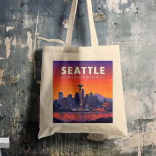 Bolso De Tela Vintage Seattle Washington