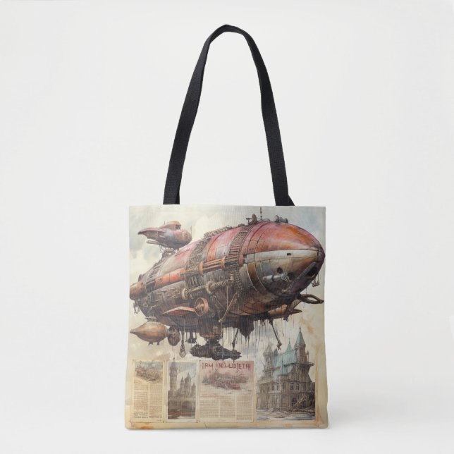 Bolso De Tela Vintage Steampunk Zeppelin (9) (Anverso)
