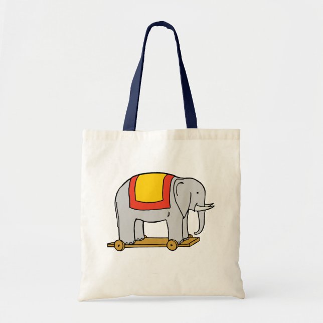 Bolso De Tela Vintage Toy Circus Elephant Canvas (Frente)