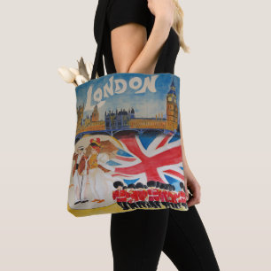 Bolso De Tela Vintage Travel Watercolor Art - Londres Inglaterra