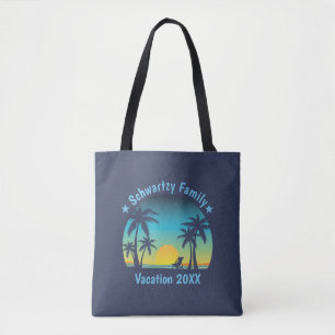Bolso De Tela Vintage Tropical Beach Summer Sunset Palm Tree
