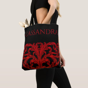 Bolso De Tela Vintage Único Torsional Degradado Rojo Personaliza