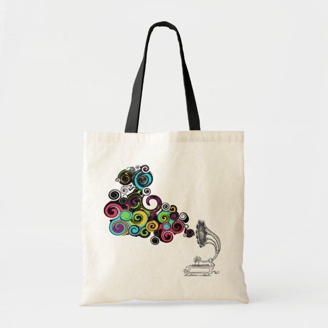 Bolso De Tela Vintage Victrola retro (Frente)