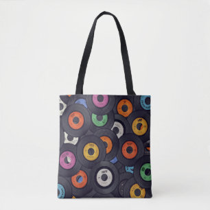 Bolso De Tela Vintage Vinyl Records Fondo de música