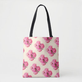Bolso De Tela Vintage Watercolor Pink Peonies Floral Simple lind