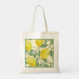 Bolso De Tela Vintage Watercolor Summer Citrus Lemons Pattern