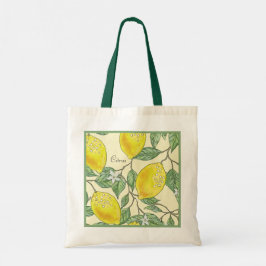 Bolso De Tela Vintage Watercolor Summer Citrus Lemons Pattern