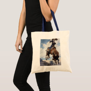 Bolso De Tela Vintage Western Cowboys, balanceado por NC Wyeth
