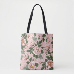 Bolso De Tela Vintage Wild Rosas: Fondo Floral