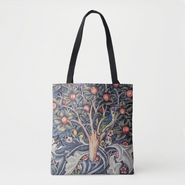 Bolso De Tela Vintage Woodpecker Tapiz Floral William Morris (Anverso)