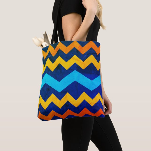 Bolso De Tela Vintage Zigzag Tote Bag (Detalle)