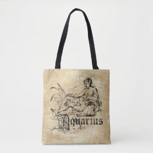 Bolso De Tela Vintage Zodiac Aquarius