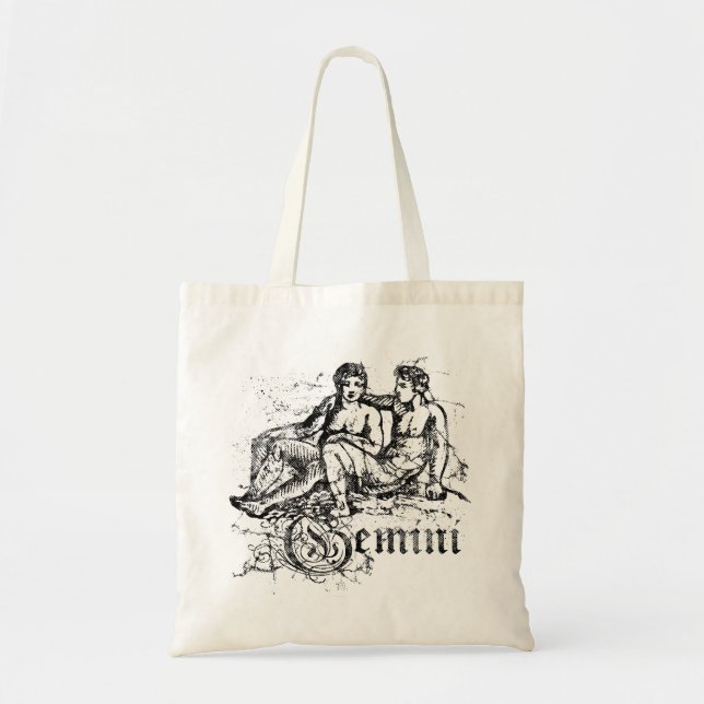 Bolso De Tela Vintage Zodiac Gemini (Frente)