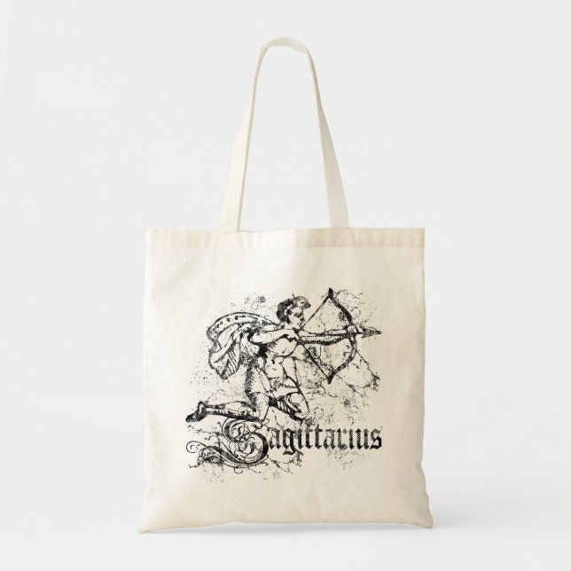 Bolso De Tela Vintage Zodiac Sagittarius (Frente)