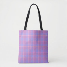 Bolso De Tela Viola and Dull Lavender Plaid Pink Purple