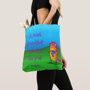 Bolso De Tela Viola el monstruo, tote de w/quote