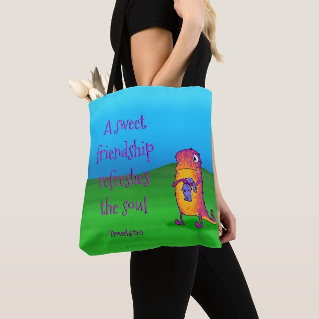 Bolso De Tela Viola el monstruo, tote de w/quote (Detalle)