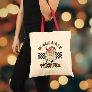 Bolso De Tela Viola Teacher Holly Jolly Navidades Music Santa