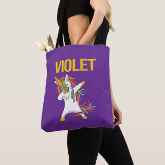 Bolso De Tela Violet Elegant Modern Funny Typography