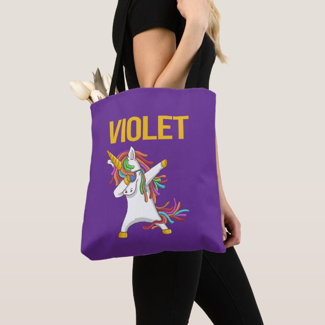 Bolso De Tela Violet Elegant Modern Funny Typography  (Detalle)