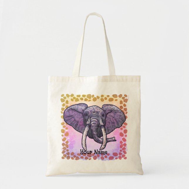 Bolso De Tela Violet Elephant (Frente)