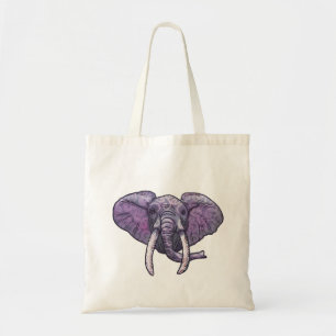 Bolso De Tela Violet Elephant Face