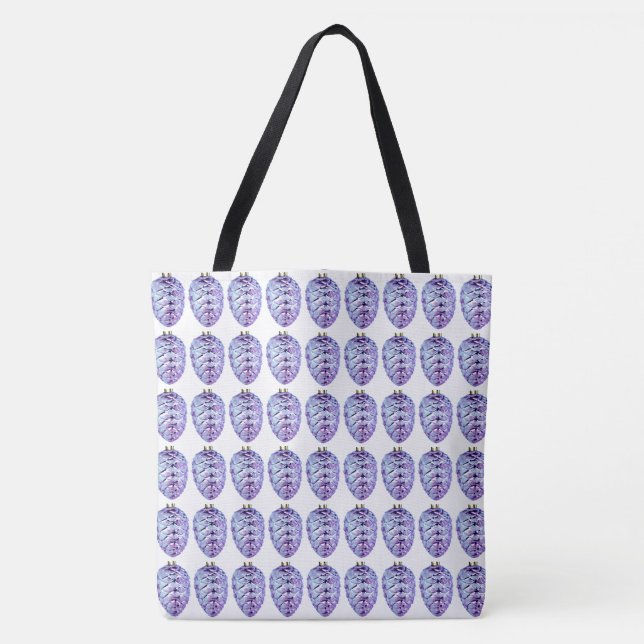 Bolso De Tela Violet Pinecones Tote Bag (Anverso)