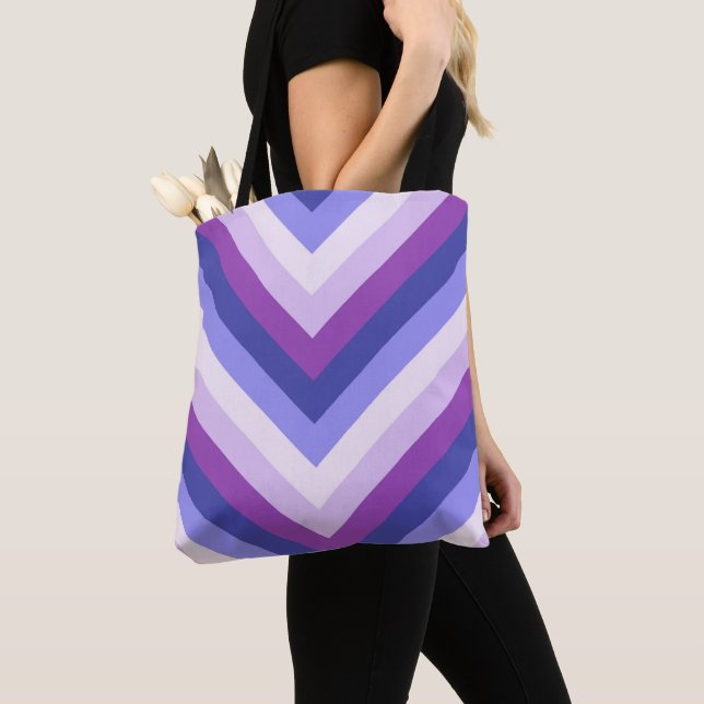 Bolso De Tela Violet Pulse Chevron (Detalle)