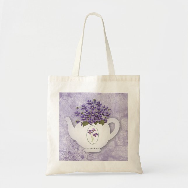 Bolso De Tela Violet Teapot Tote Bag (Frente)