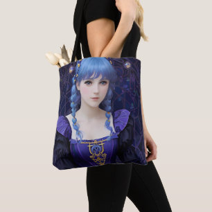 Bolso De Tela Violet the Cute Dark Academia Chica Fantasy Art