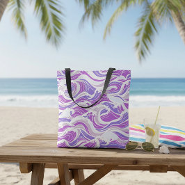 Bolso De Tela Violet Wave Pattern