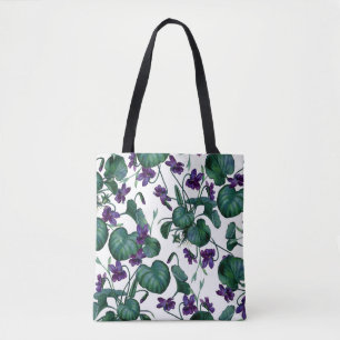 Bolso De Tela Violetas