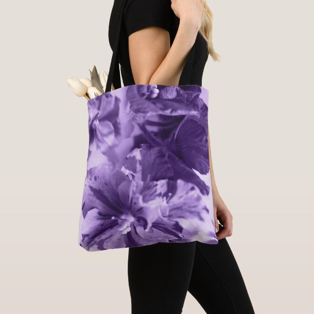Bolso De Tela Violetas monocromas (Detalle)