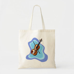 Bolso De Tela Violín con imagen azul del gráfico del fondo
