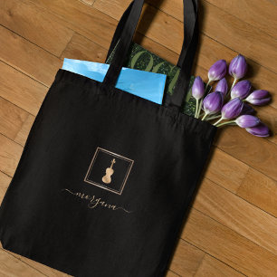 Bolso De Tela Violín de oro Músico elegante