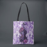 Bolso De Tela Violín púrpura en el Tote de Hombro Grande Floral<br><div class="desc">Violín púrpura en el Tote de Hombro Grande Floral Lilac</div>