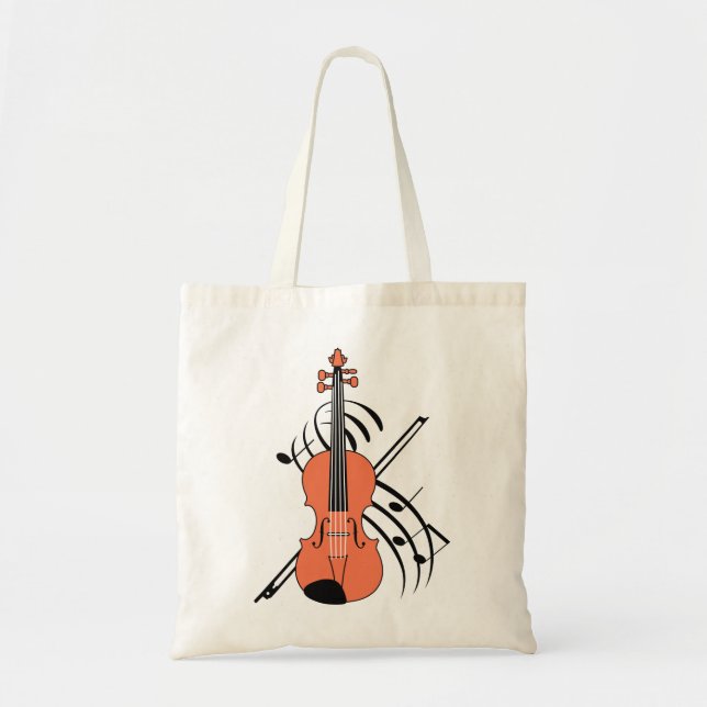 Bolso De Tela Violín y música (Frente)