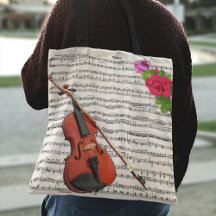Violin y Rosas Diseño musical de hojas de cosecha