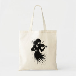 Bolso De Tela Violinist in the Unraveling – Ink‑Dissolve Figure 