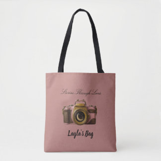 Bolso De Tela Viral Custom Name Camera Gift Sleek Minimal