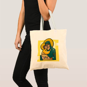 Bolso De Tela Virgen bizantina moderna María y religión infantil