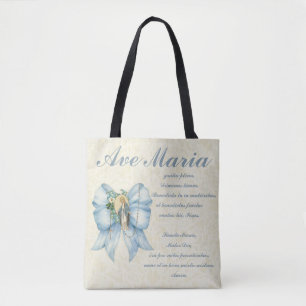 Bolso De Tela Virgen Católica María Ave María Bebé Jesús Floral