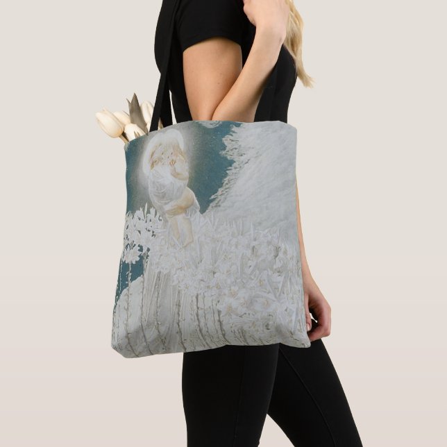Bolso De Tela Virgen de los lirios (Detalle)
