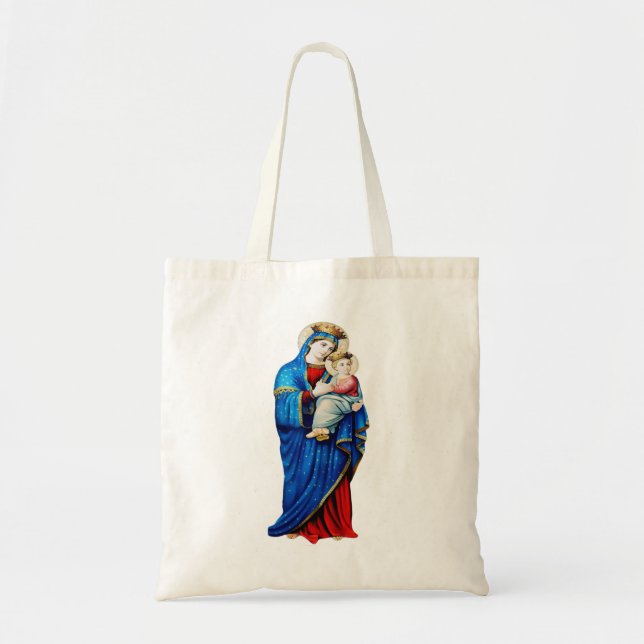 Bolso De Tela Virgen María con el Niño Jesús (Frente)
