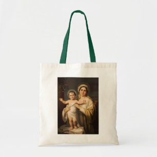 Bolso De Tela Virgen María sosteniendo al niño Jesús