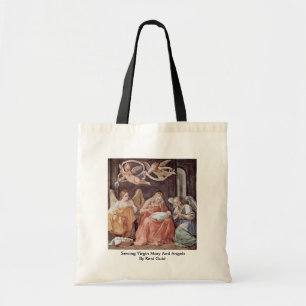 Bolso De Tela Virgen María y ángeles de costura de Reni Guido