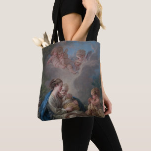 Bolso De Tela Virgen y niño con San Juan Bautista