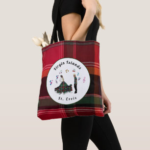 Bolso De Tela Virgin Islands USVI Madras Plaid St. Croix VI